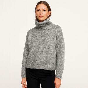 SHOW ME YOUR MUMU Fatima Turtleneck Oversized Sweater Gray Small